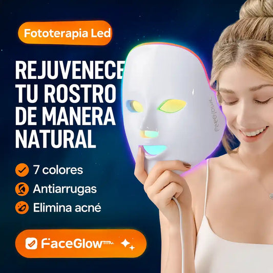 GlowMask® – Máscara LED Facial 7 Colores | Rejuvenece, controla y cuida tu piel