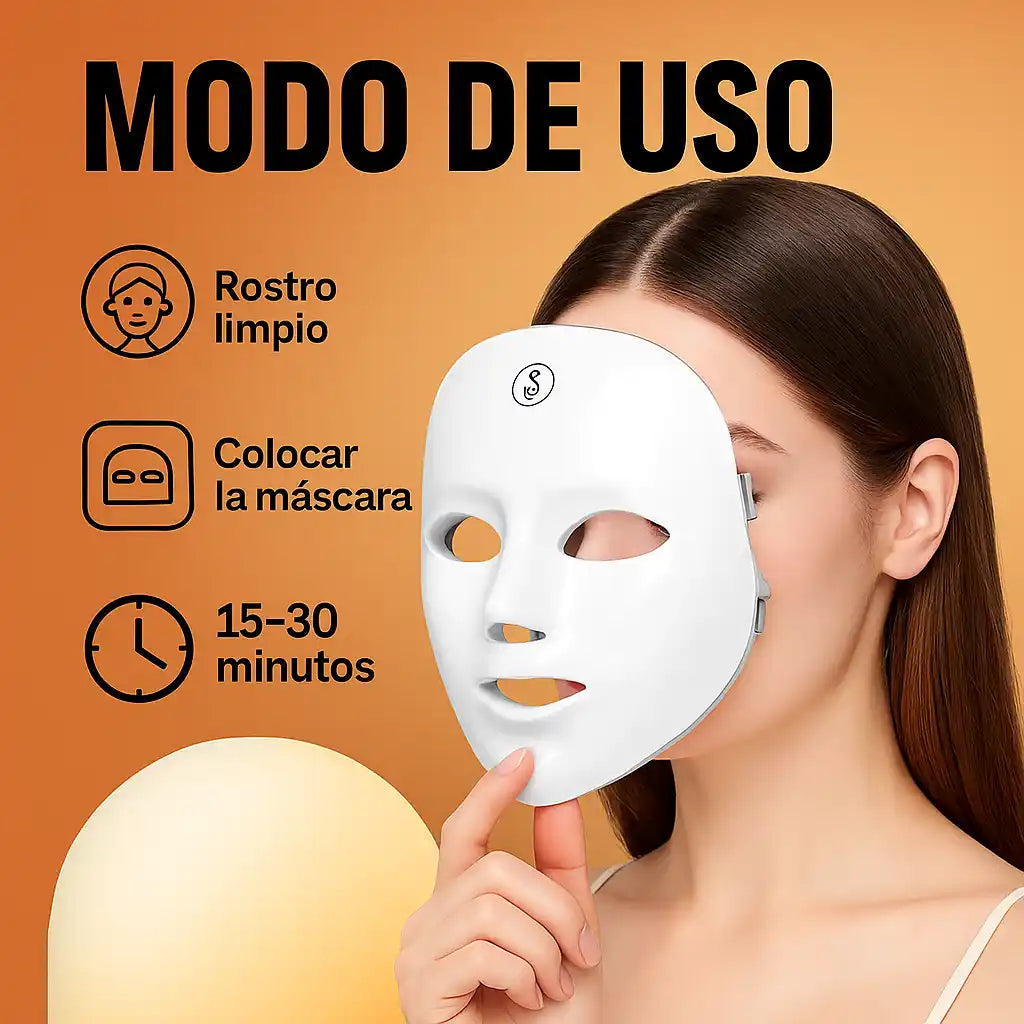 GlowMask® – Máscara LED Facial 7 Colores | Rejuvenece, controla y cuida tu piel